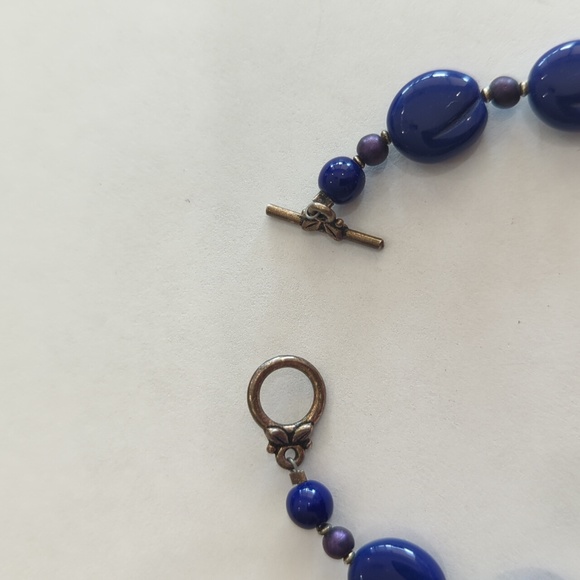 Vibrant blue beaded bracelet - Picture 3 of 4